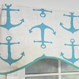 RLF Home Anchors Cornice Window Valance 100% Cotton Lined Rod Pocket 50" x 17" Green
