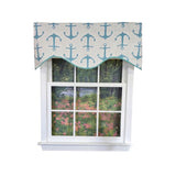 RLF Home Anchors Cornice Window Valance 100% Cotton Lined Rod Pocket 50" x 17" Green