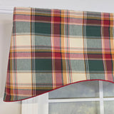 RLF Home Cabin Plaid Cornice Window Valance 100% Cotton Lined Rod Pocket 50" x 17" Multi