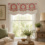 RLF Home 100% Cotton Prague Trimmed Glory Lined Window Valance 50" x 17" Mauve