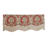 RLF Home 100% Cotton Prague Trimmed Glory Lined Window Valance 50" x 17" Mauve