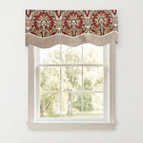 RLF Home 100% Cotton Prague Trimmed Glory Lined Window Valance 50" x 17" Mauve