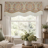 RLF Home 100% Cotton Prague Trimmed Glory Lined Window Valance 50" x 17" Mauve