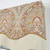 RLF Home 100% Cotton Prague Trimmed Glory Lined Window Valance 50" x 17" Mauve