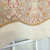 RLF Home 100% Cotton Prague Trimmed Glory Lined Window Valance 50" x 17" Mauve