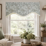 RLF Home 100% Cotton Jasper Trimmed Cornice Lined Window Valance 50" x 17" Sage