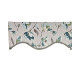 RLF Home 100% Cotton Elmina Trimmed Cornice Lined Window Valance 50" x 17" Turquoise