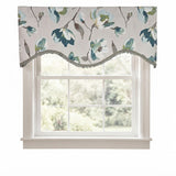 RLF Home 100% Cotton Elmina Trimmed Cornice Lined Window Valance 50" x 17" Turquoise