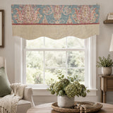 RLF Home 100% Cotton Fairtrade Trimmed Provance Lined Window Valance 50" x 17" Blue