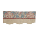 RLF Home 100% Cotton Fairtrade Trimmed Provance Lined Window Valance 50" x 17" Blue