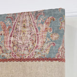 RLF Home 100% Cotton Fairtrade Trimmed Provance Lined Window Valance 50" x 17" Blue
