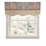 RLF Home 100% Cotton Fairtrade Trimmed Provance Lined Window Valance 50" x 17" Blue