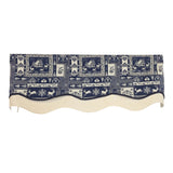 RLF Home 100% Cotton Lakewood Trimmed Glory Lined Window Valance 50" x 17" Navy