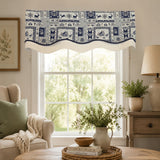 RLF Home 100% Cotton Lakewood Trimmed Glory Lined Window Valance 50" x 17" Ivory