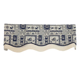 RLF Home 100% Cotton Lakewood Trimmed Glory Lined Window Valance 50" x 17" Ivory