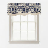 RLF Home 100% Cotton Lakewood Trimmed Glory Lined Window Valance 50" x 17" Ivory