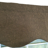 RLF Home 100% Cotton Quilted Matelassé Regal Lined Window Valance 50" x 17"