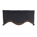RLF Home 100% Cotton Passat Trimmed Cornice Lined Window Valance 50" x 17" Black