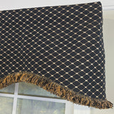 RLF Home 100% Cotton Passat Trimmed Cornice Lined Window Valance 50" x 17" Black