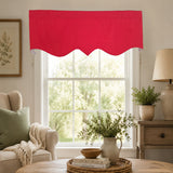 RLF Home 100% Cotton Pure Solid Regal Lined Window Valance 50" x 17" Lip Stick Red
