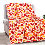 Plazatex Premium Fleece Ultra Soft & Plush Fall Autumn Leaves Hypoallergenic Fleece Throw Blanket 50" x 60" Multicolor