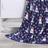 Plazatex Polar Bear Plush Decorative All Season Plum Throw Blanket 50" x 60" Navy