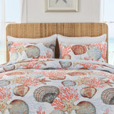 Greenland Home Fashions Beach Days Pillow Sham - Standard 20x26", Coral - Standard