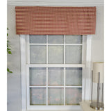 RLF Home Rusty Check Tailored 100% Cotton with Fully Lined 3" Rod Pocket Valnance for Windows 50" x 14" Red