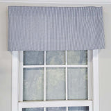 RLF Home Tailored Stylish Classic Small Check Croswell Window Valance 3" Rod Pocket 50" X 14" Blue
