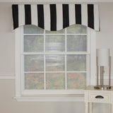 Cabana Stripe Design 3" Rod Pocket Valance 50" x 17" Black by RLF Home