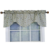 RLF Home Chopin Bravo Window Treatment Valance 1-1/2" rod pocket 2" header 50" x 15" Blue Mist