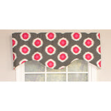 RLF Home Ikat Domino Cornice Window Treatment Valance Fits up to 48"W 3" Rod Pocket 50" x 17" Flamingo