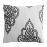 Chic Home Pacey Cotton Jacquard Comforter Set Medallion Embroidered Bedding - Decorative Pillows Shams Included - 5 Piece - Grey