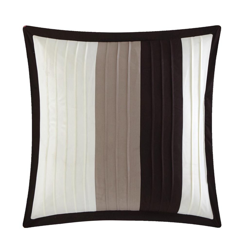 Chic Home Moriarty Elegant Color Block Ruffled BIB Soft Microfiber Sheets 10 Pieces Comforter Decorative Pillows & Shams Beige