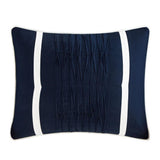 Chic Home Moriarty Elegant Color Block Ruffled BIB Soft Microfiber Sheets 10 Pieces Comforter Decorative Pillows & Shams Navy
