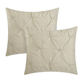 Chic Home Mycroft Pinch Pleated Ruffled Bed In A Bag Soft Microfiber Sheets 10 Pieces Comforter Decorative Pillows & Shams Taupe