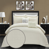 Chic Home Emery Comforter Set Casual Country Chic Pleated Bedding - Decorative Pillows Shams Included - Beige