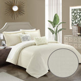 Chic Home Emery Comforter Set Casual Country Chic Pleated Bedding - Decorative Pillows Shams Included - Beige