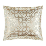 Chic Home Shefield Comforter Set Geometric Gold Tone Metallic Lattice Pattern Print Bedding - Decorative Pillows Shams Included - Beige
