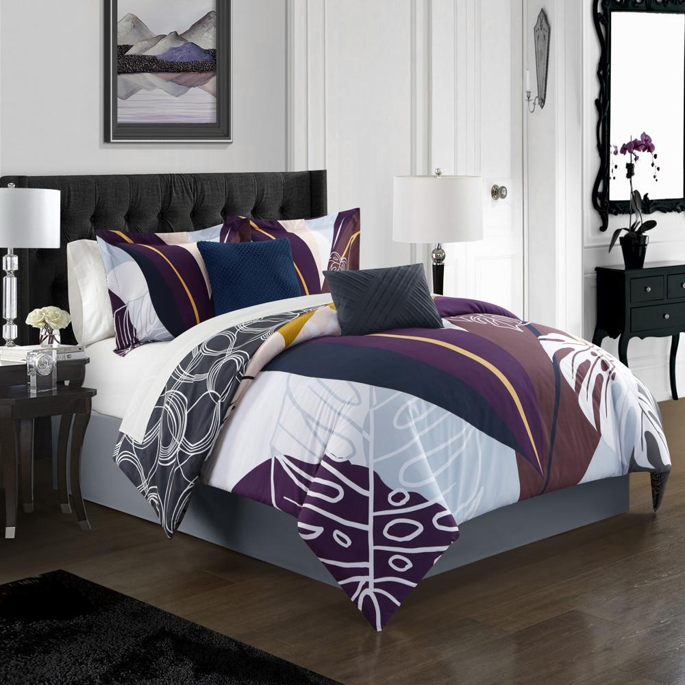 Chic Home Anaea Comforter Set Large Scale Abstract Floral Pattern Print Bedding - Decorative Pillows Shams Included - Multi