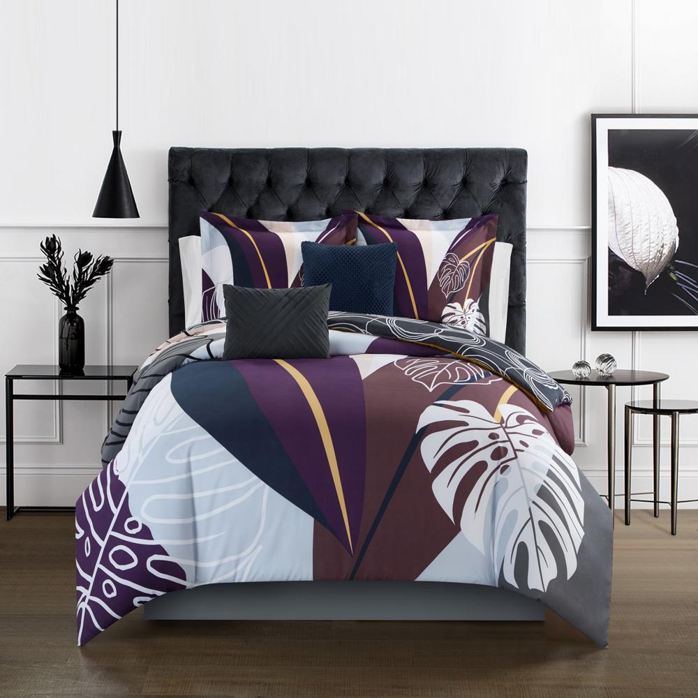 Chic Home Anaea 9 Piece Abstract Comforter Set King