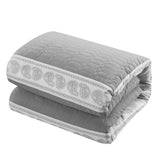 Chic Home Borrego Hexagon Embossed Paisley Border Design Hotel Collection BIB Decorative 8/6 Pieces Comforter Sheet Pillow & Shams Set Grey