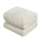 Chic Home Alianna Comforter Set Crinkle Crushed Velvet Bed In A Bag - Sheet Set Decorative Pillow Shams Included - Beige