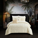 Chic Home Alianna Comforter Set Crinkle Crushed Velvet Bedding - Decorative Pillow Shams Included - Beige