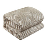 Chic Home Jodie Comforter Set Chenille Geometric Pattern Design Bed In A Bag - Sheet Set Decorative Pillows Shams Included - Beige