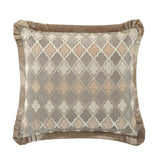 Chic Home Sue Comforter Set Chenille Geometric Scroll Pattern Flange Border Bed In A Bag - Sheet Set Bed Skirt Decorative Pillows Shams Included - Beige