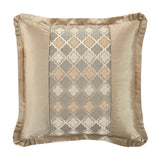 Chic Home Sue Comforter Set Chenille Geometric Scroll Pattern Flange Border Bed In A Bag - Sheet Set Bed Skirt Decorative Pillows Shams Included - Beige