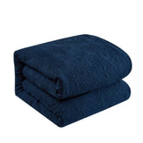 Chic Home Mayflower Comforter Set Embossed Medallion Scroll Pattern Design Bed In A Bag Navy