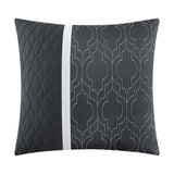 Chic Home Arlow Comforter Set Jacquard Geometric Quilted Pattern Design Bed In A Bag Grey