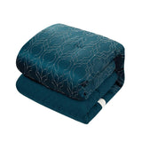 Chic Home Arlow Comforter Set Jacquard Geometric Quilted Pattern Design Bed In A Bag Teal Blue